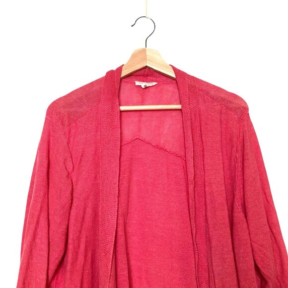 Eileen Fisher 100% Hemp Pink Open Cardigan Waterfall Sweater Plus Size 1X - Picture 3 of 12